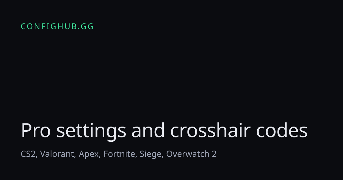 Pro Settings & Crosshair Codes for CS2, Valorant, and Apex